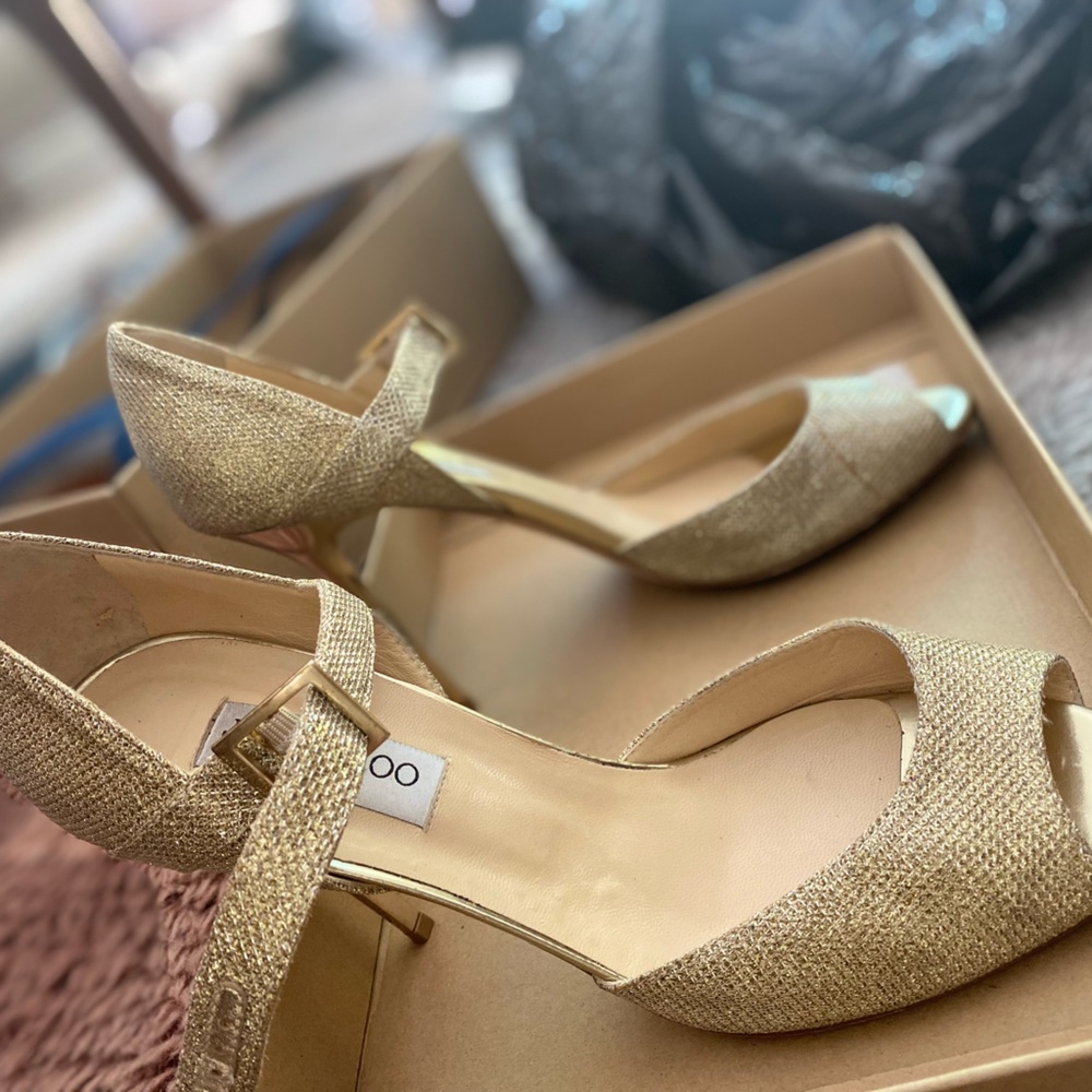 Gold glitter Jimmy Choo